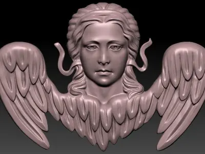 Angel Bas-Relief 3D print model