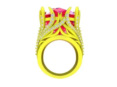 A7604 Luxury Oval Diamond Art Women Ring 3D print model