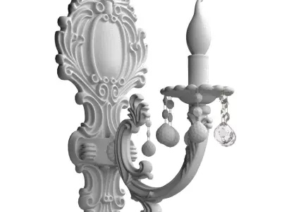 Golden Sconce in classic style with crystals Crystal Wall lamp 3D model