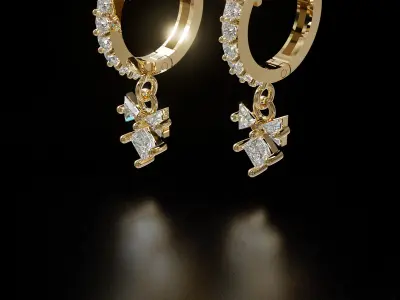 Hanging earrings 03 3D print model