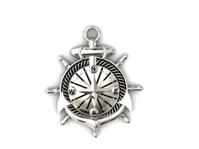 Pusula Gumus Erkek Kolye 3D print model