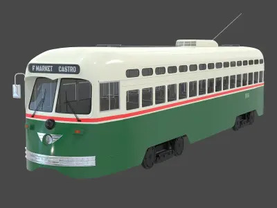PCC Trolley Car Municipal Retro Railway 3D model