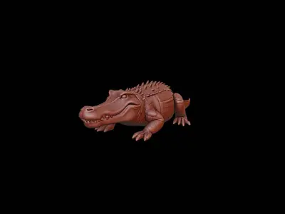 Crocodile Animal Sculpture 3D print model buy