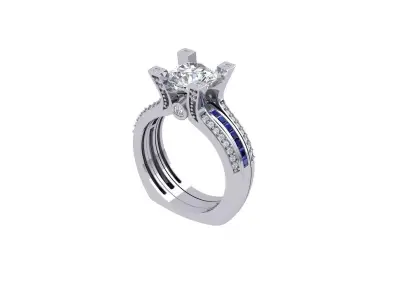 Round Art Deco Ring 3D print model