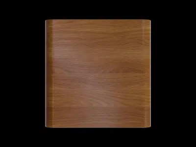 Matt Curved Walnut Edge Side Table Low-poly 3D model