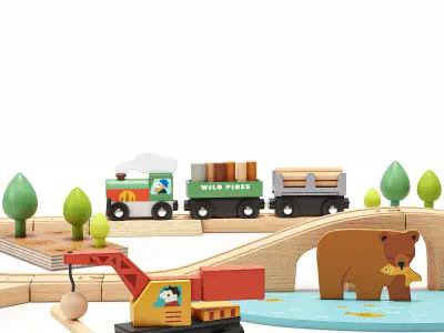 Tender Leaf Wild Pines Train Set Toy 3D model