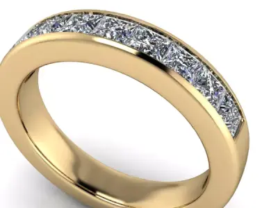 Princess cut Mens wedding band size 8 and half USA wedding band 3D print model