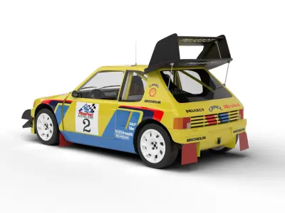 Peugeot 205  T16 Turbo Pikes Peak 1987 3d model 3D model