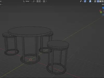 chair-table Low-poly 3D model