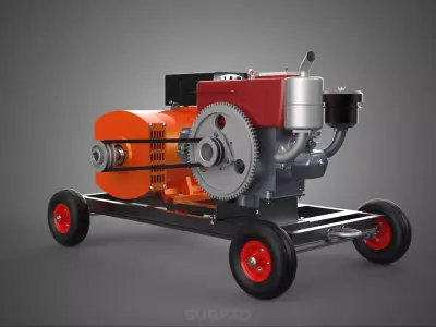 MOBILE EMERGENCY BACKUP DIESEL WHEELS ELECTRICAL GENERATOR SET 3D model