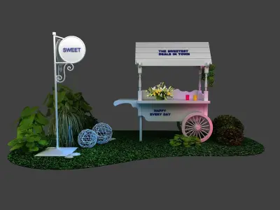 Flower car dessert car 3D model
