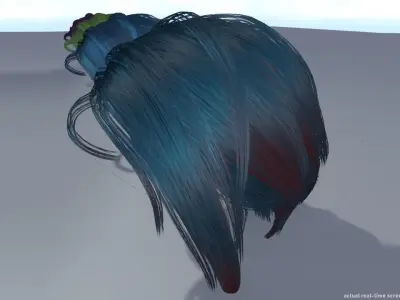 Hair Shader System for Unreal Engine 4 plus Hair Strand Designer Low-poly 3D model