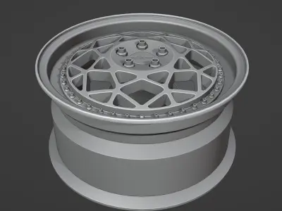 DSC - 3 Piece Wheels - Game Ready Low-poly 3D model