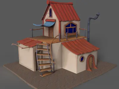 STYLIZED BUILDINGS  VOL2 Low-poly 3D model