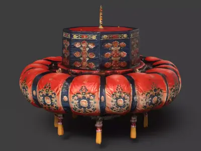 Chinese palace lantern   Low-poly 3D model