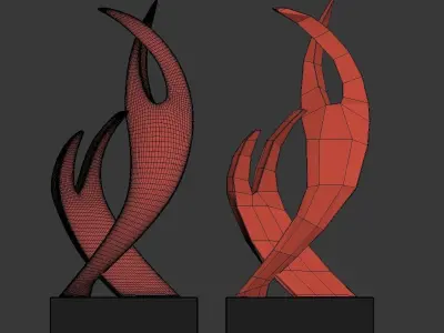Flame of Love Sculpture 3D model