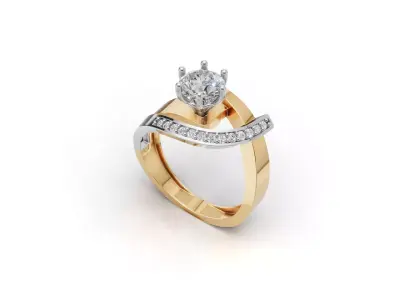 Solitaire Ring 24 3D print model