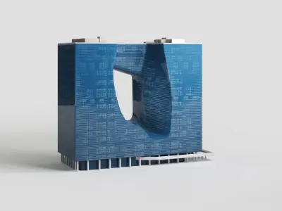 The Opus building dimension height 93 m Low-poly 3D model