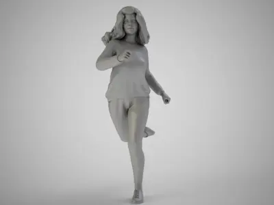 Jogging woman running 3D print model