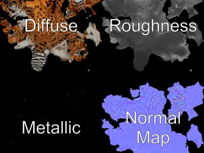 Jungle Wildcat Model Pack with Detailed Textures Low-poly 3D model