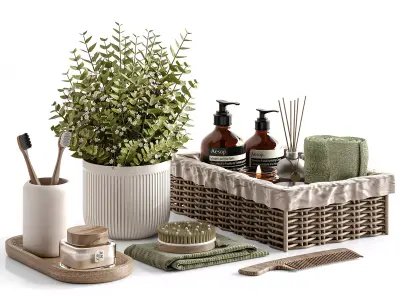 bathroom accessories 01  Free 3D model