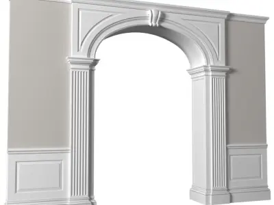 Entrance  Arched Doorway Opening Classic Wall paneling 3D model