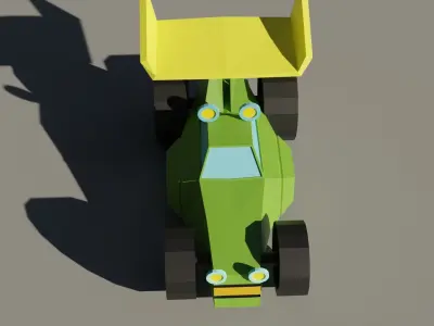 Race car Low Poly for video games 3D model