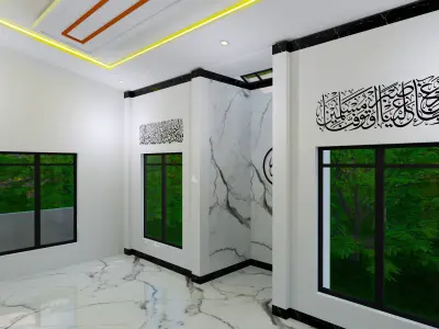 Mosque or Mushola or PrayerRoom or SmallMosque 3D Architecture 3D model