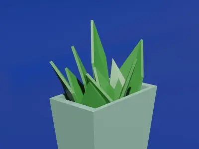 Low Poly Plant origami Free low-poly 3D model