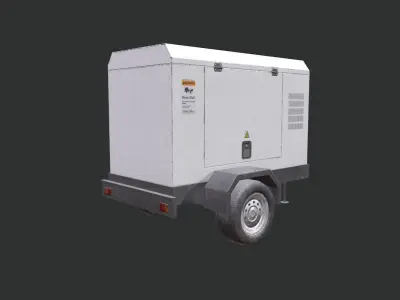 White Electric Generator Low-poly 3D model