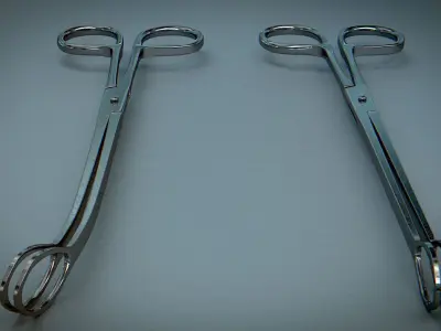Forceps Tweezer Pincette - Medical Instruments Low-poly 3D model