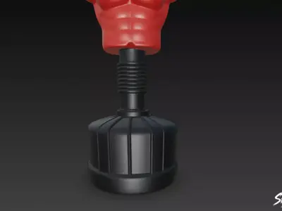 Red Punching Dummy Low-poly 3D model