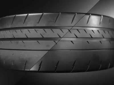 Sport Car Wheels Tesla Michelin Low-poly 3D model