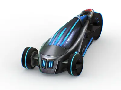 Cartoon Toy AR Racing Car Low-poly 3D model