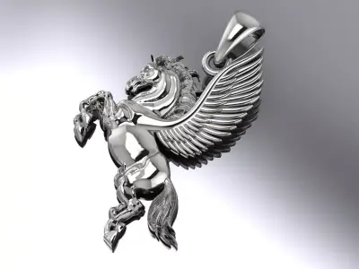 Pegasus Pendant Jewelry Brand Luxury Gold 3D print model
