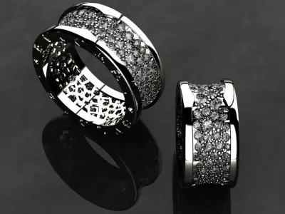 BULGARI B Zero 1 Rings With Gems - 2 Sizes BVLGARI  3D print model