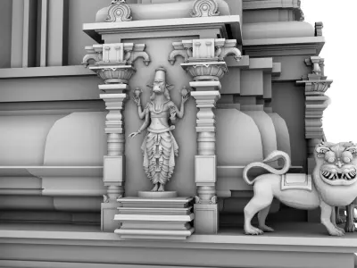 hindu temple 3D model