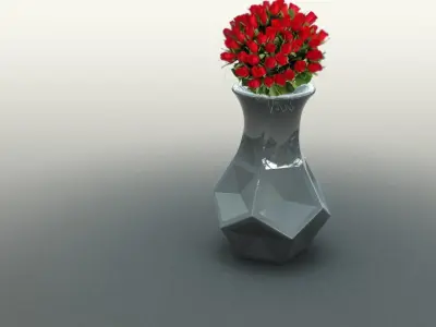 Geod vase with geometric design Free 3D model