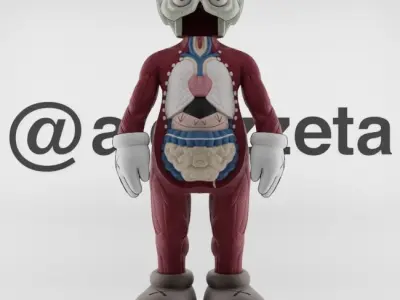 Kaws Entired Flayed Open for Print 3D print model