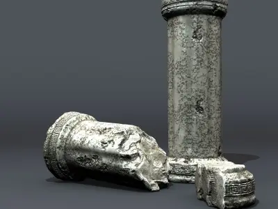 Realistic Damaged Pillars 3D model