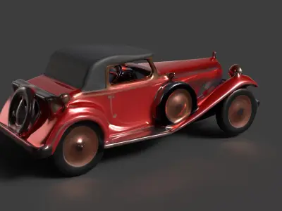 Red vintage car   3D model by aceimagedesign-1