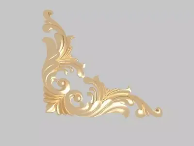 pattern wood cnc flowers 3d model classical gold frame 3D model 3D model