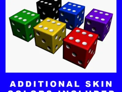 Game Ready Dice cube Free low-poly 3D model