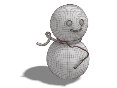 Winter Snow Man  I  PBR Model 3D model