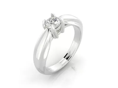 D-1558 solitaire diamond engagement ring gold 3D print model