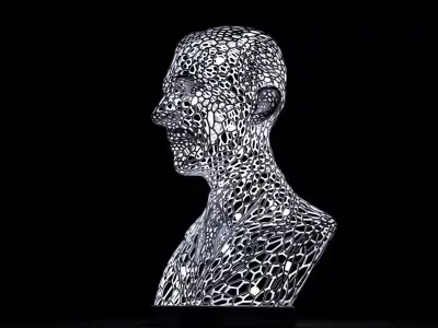 Bust lamp Nikola Tesla 3D print model