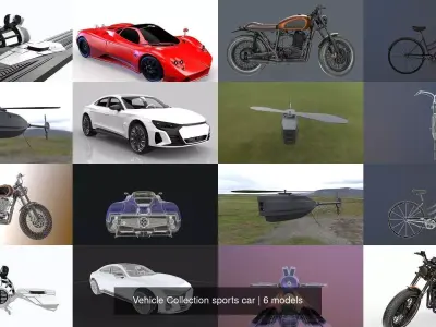 Vehicle Collection sports car 3D Model Pack