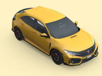 Honda Civic Type R 2018 Low-poly 3D model