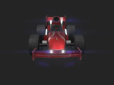 Kart Vehicle 04 - Racing Car - Red Formula-1 Low-poly 3D model