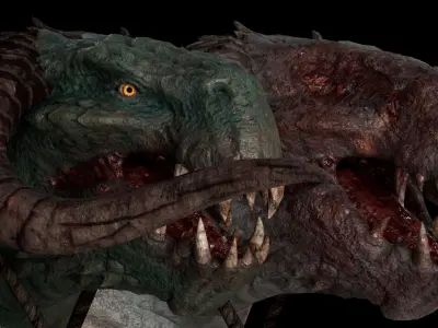 Ghost Barbarian Damaged Low-poly 3D model